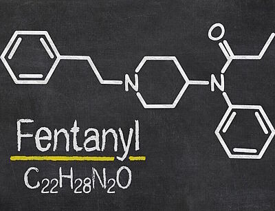 Struktur- und Summenformel von Fentanyl