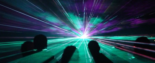 Lasershow im Kunstnebel