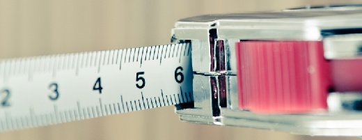 Maßband bis 6 cm ausgezogen