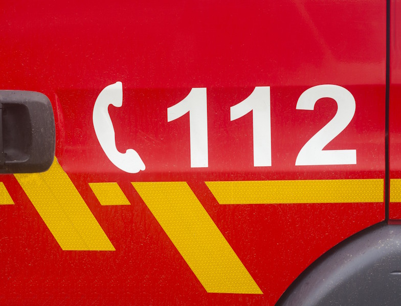 Notruf 112 auf Rettungswagen