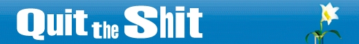 Quit the Shit Banner mit Lilie in einer Bong Quit the Shit Banner mit Lilie in einer Bong